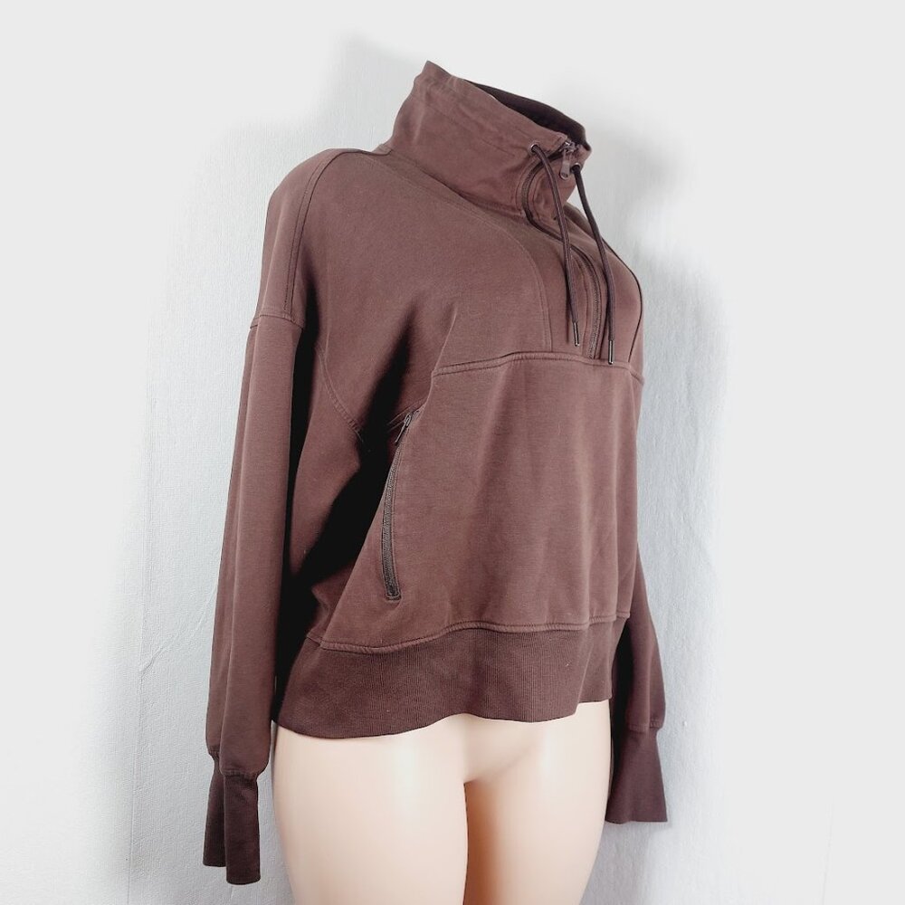 Old Navy Women's Brown Dynamic Fleece Half-Zip Pullover Sweatshirt Size 2X - Picture 4 of 12